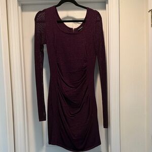 Express Deep Purple Long Sleeve Dress